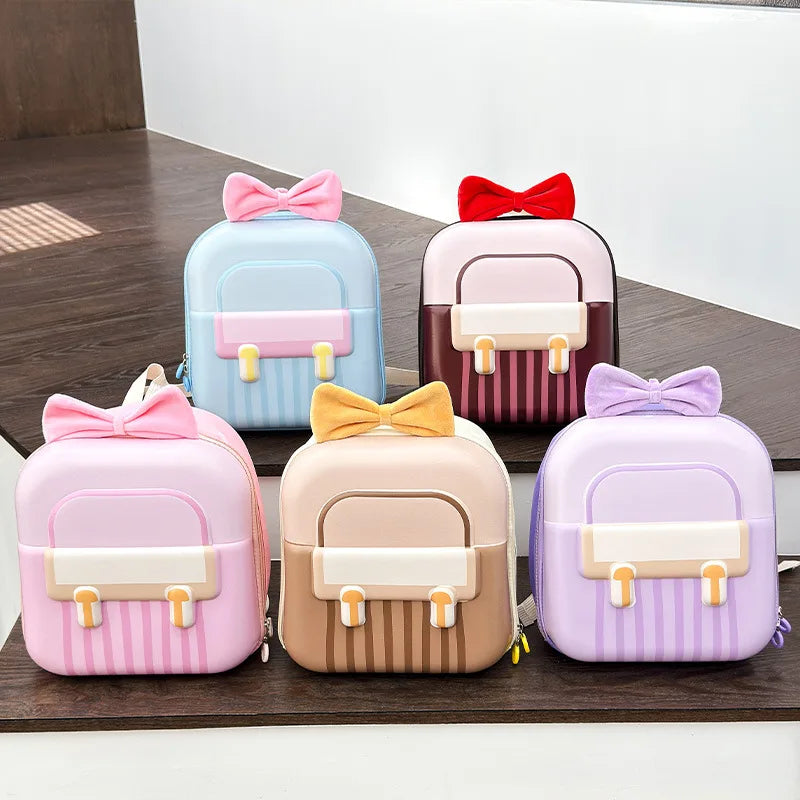 Kindergarten Small Schoolbag Sweet Bow Lightweight Boys And Girls Eggshell Shoulder Bag New Children Fashion Backpacks