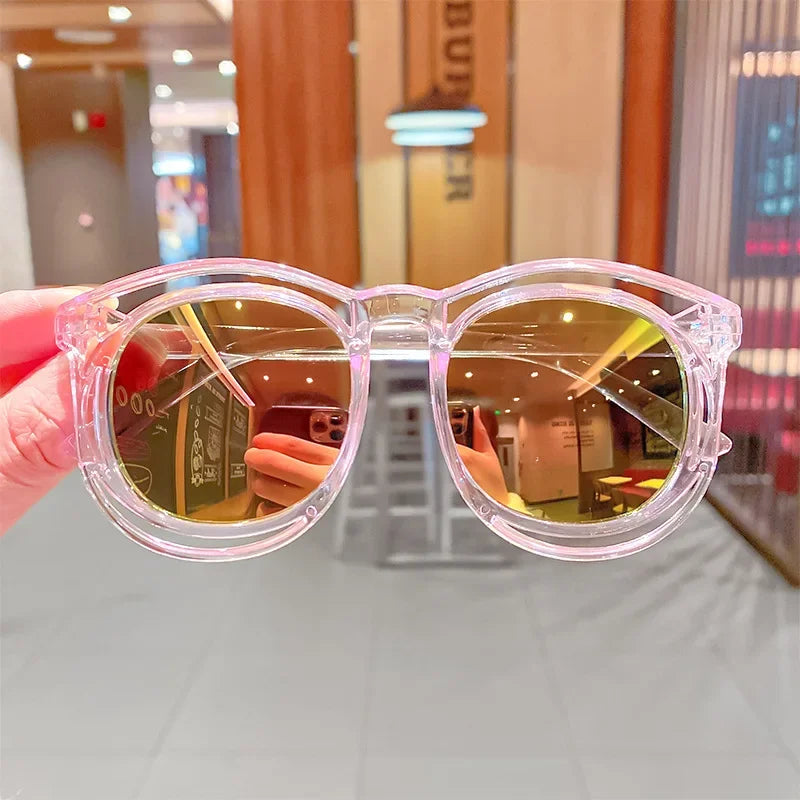 Fashion Children's Sunglasses Baby Anti-Radiation Sun Glasses Girl Boy Cute Cartoon Bear Anti-Glare Sunglasses Stylish Goggles
