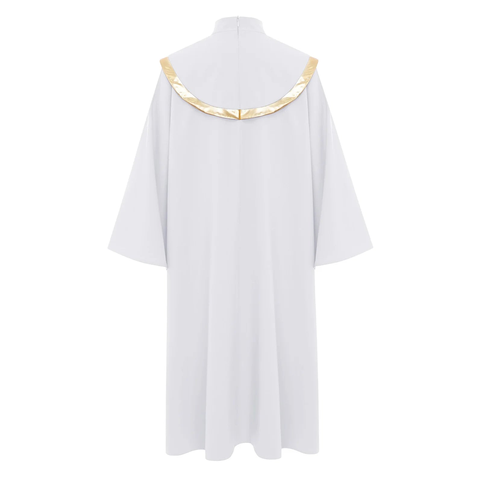 Kids Boys Girls Choir Robe Dress Worship Praise Dance Costume Long Sleeve Metallic Color Block Patchwork Pleated Ceremony Grown