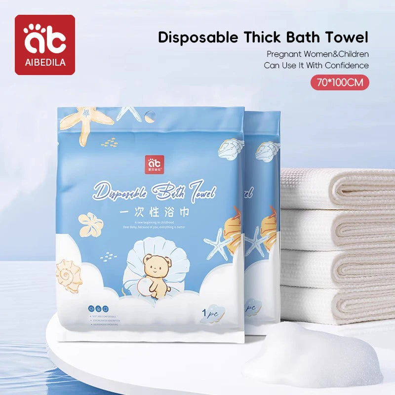 AIBEDILA Disposable Bath Towel Baby Bath Towel Skin-friendly Thick Bath Towel Face Travel Portable Face Towel Highly Absorbent