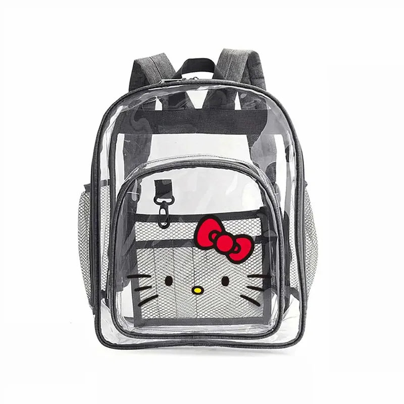 Sanrio Hello Kitty Y2K Waterproof Transparent Backpack Cute Cinnamoroll Cartoon Pvc Large Capacity Storage Bag Student Schoolbag