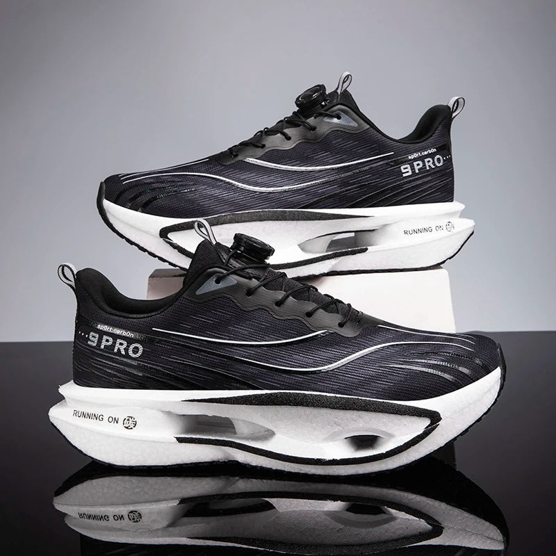 Men Running Shoes Carbon Plate Speciality Marathon Sports Breathable Lightweight Women's Comfortable Nonskid Leisure Sneakers