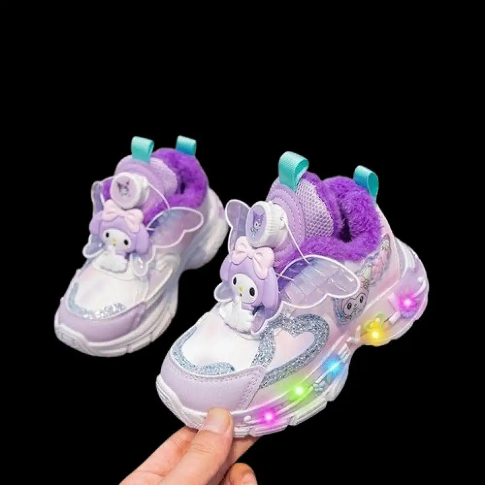 Sanrios Girls Sneakers My Melody Winter New Style Cotton Boots Cartoon Fashion Sports Casual Shoes Kawaii Cute Kids Cotton Shoes
