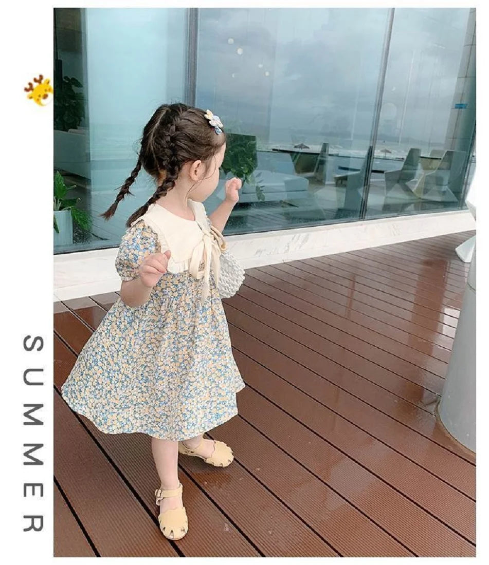 Girls' Floral Dress, Summer Dress, Popular Online, Children's Baby Dress, Stylish Little Girl Dress
