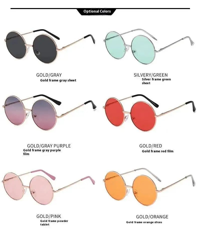 2025  Children's 2-8 Years Old Baby Glasses British Style Metal Sunglasses Sun Visors Sunglasses New Round Frame