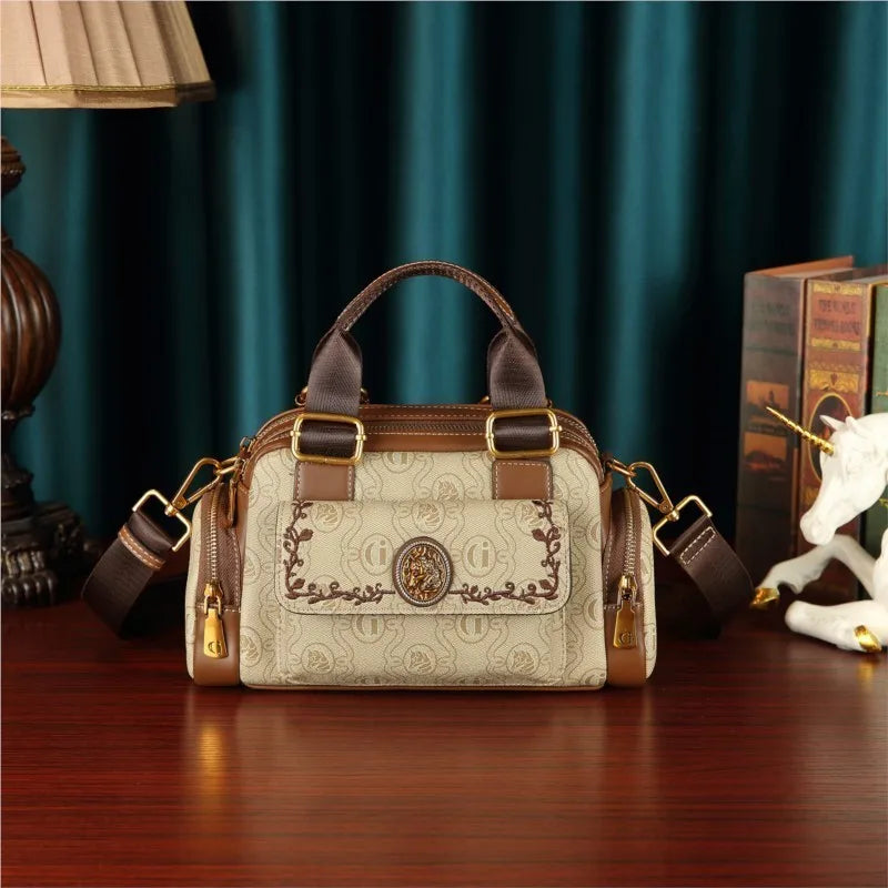Women's Handbag 2025 New Brand Genuine Leather Handbag Designer High Quality Retro Single Shoulder Oblique Cross Pillow Bag