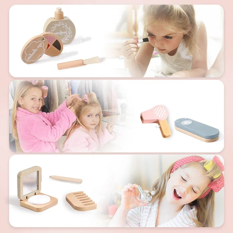 Silicone Baby Makeup Toys Set Simulation Pretend Cosmetics Toys Girls Playing House Game Children Early Education Montessori Toy