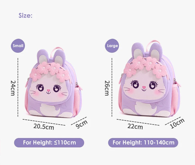Toddler Backpack for Girls 3-5 Years Old Cartoon Pink Rabbit School Bags Kindergarten Kids Kawaii Bag Mochila Infantil Escolar