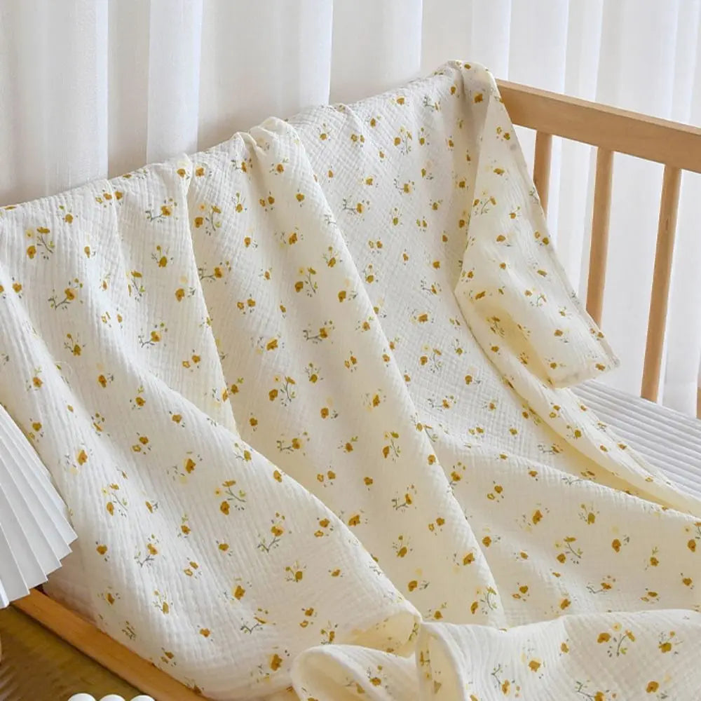 Cotton Baby Blanket Soft Breathable Cover Blanket for Infant Skin-friendly Bear Printed Nap Sleeping Rug Dormitory
