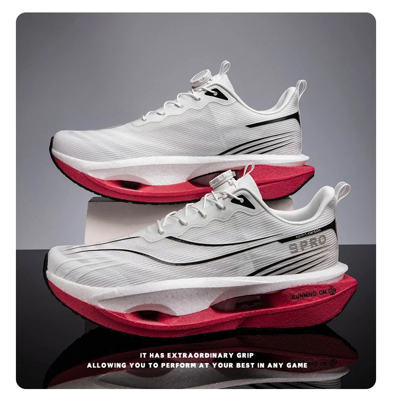 Men Running Shoes Carbon Plate Speciality Marathon Sports Breathable Lightweight Women's Comfortable Nonskid Leisure Sneakers
