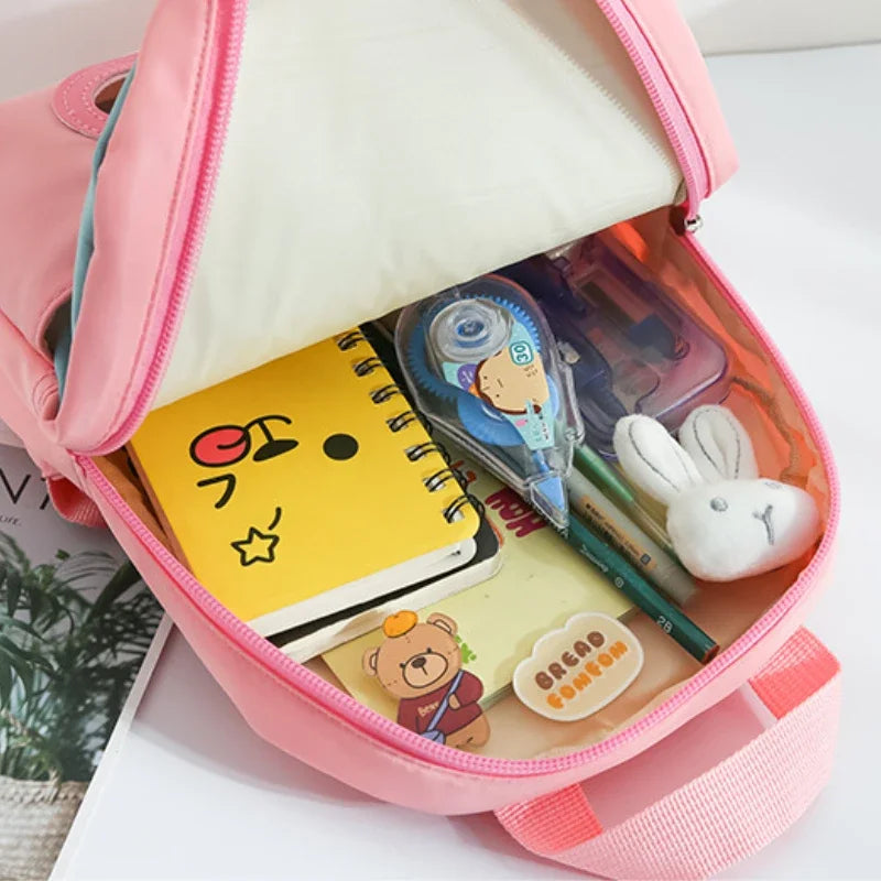 Cartoon Kindergarten Backpack New Children's School Bag Cute Plush Rabbit Doll Backpack