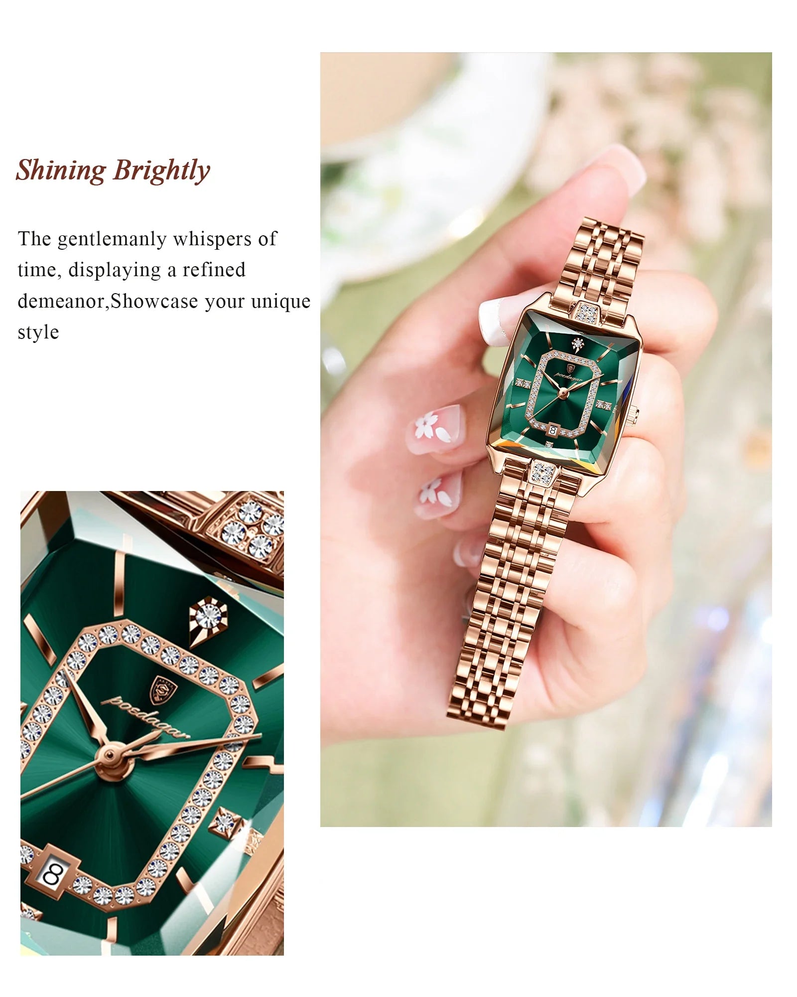 POEDAGAR Luxury Watch For Woman Waterproof Calendar High Quality Ladies Watch Stainless Steel Quartz Women's Watches Elegant+Box