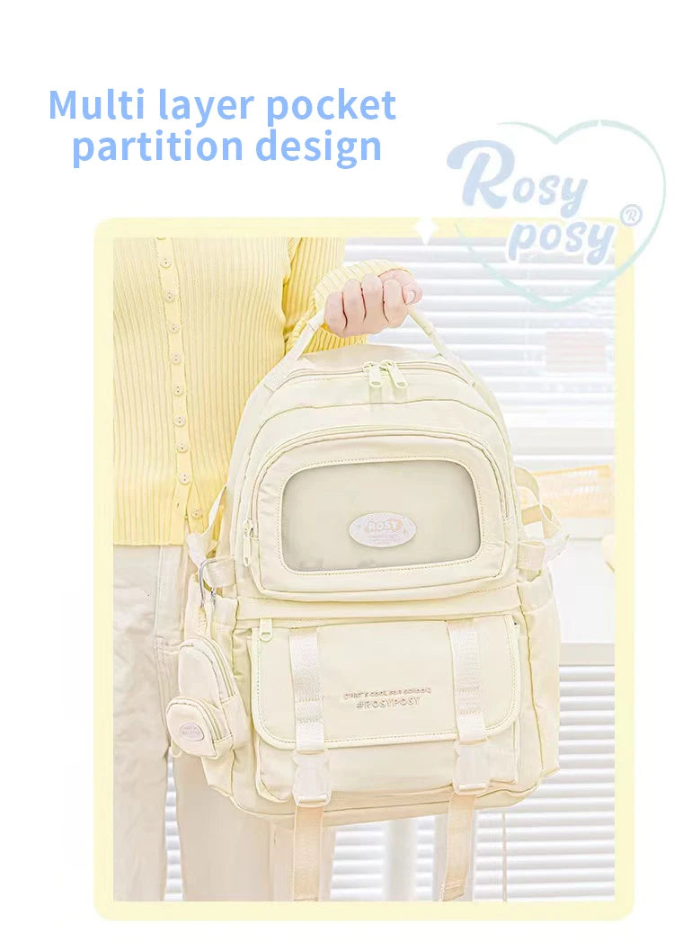 Cream Style Backpack for High School Girls with High Looks and Large Capacity Backpack Computer Bag