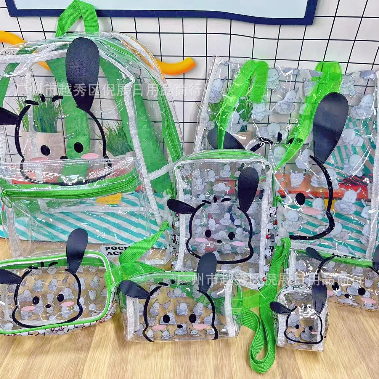 Sanrio Hello Kitty Y2K Waterproof Transparent Backpack Cute Cinnamoroll Cartoon Pvc Large Capacity Storage Bag Student Schoolbag