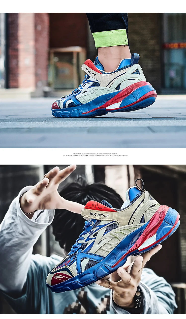 VIPOL Men's fashionable and versatile casual sports shoes, couple white sneakers, thick-soled height-increasing trendy shoes