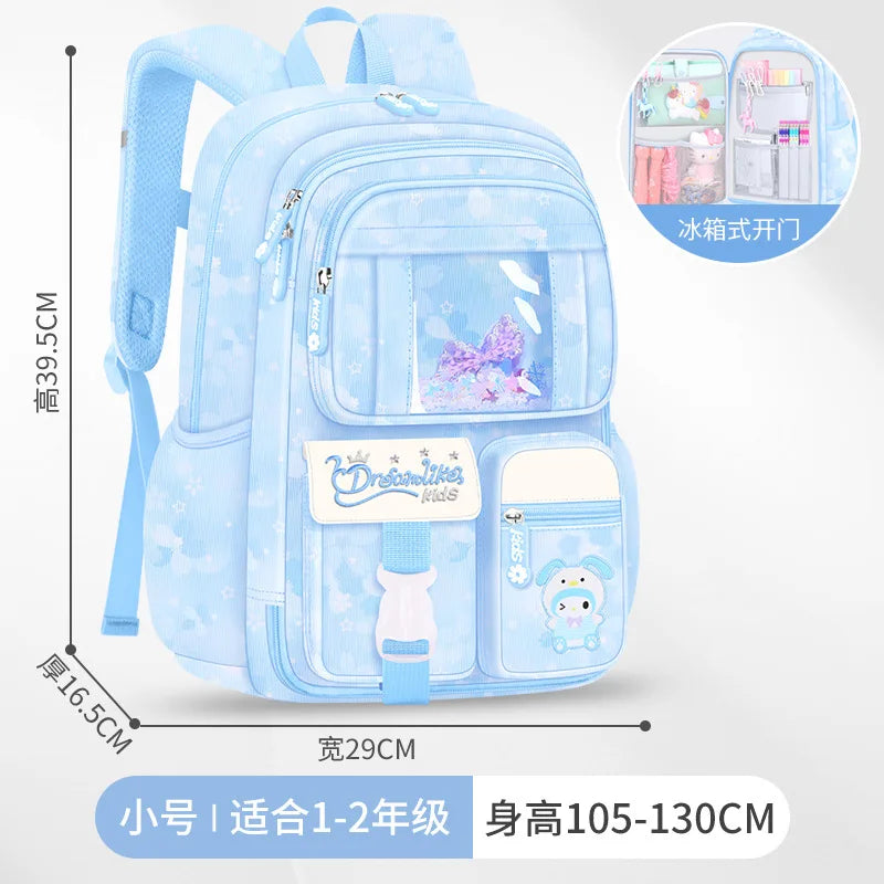 My Melody Kuromi Sanrios Backpack Student Bag Girl Cartoon Kawaii Anime Breathable Super Light Large Capacity Child School Bag