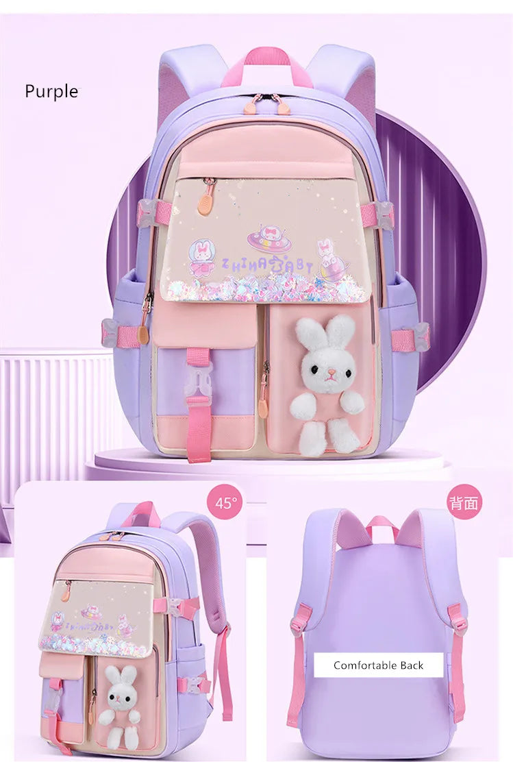 cute school backpack girls schoolbag waterproof book bag student backpack with many pockets elementary school bags for children