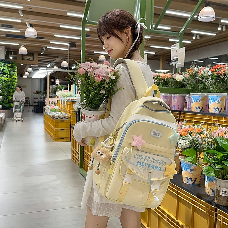 School Bags For Girls Japanese Style Kawaii For Large New Nylon Shoulder Bag Backpack School Set For Kinder Girl Kids Schoolbags