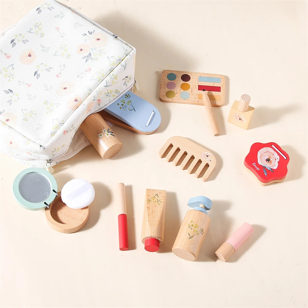 Silicone Baby Makeup Toys Set Simulation Pretend Cosmetics Toys Girls Playing House Game Children Early Education Montessori Toy