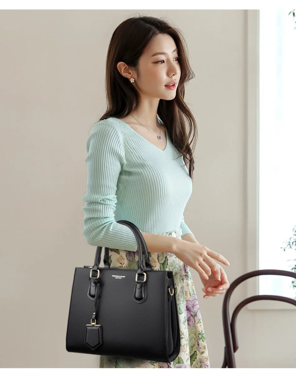 Luxury Women's Handbags 3 Layers Large Capacity Women  Shoulder Bags Top Quality PU Leather Commut Crossbody Bags  For Women Sac