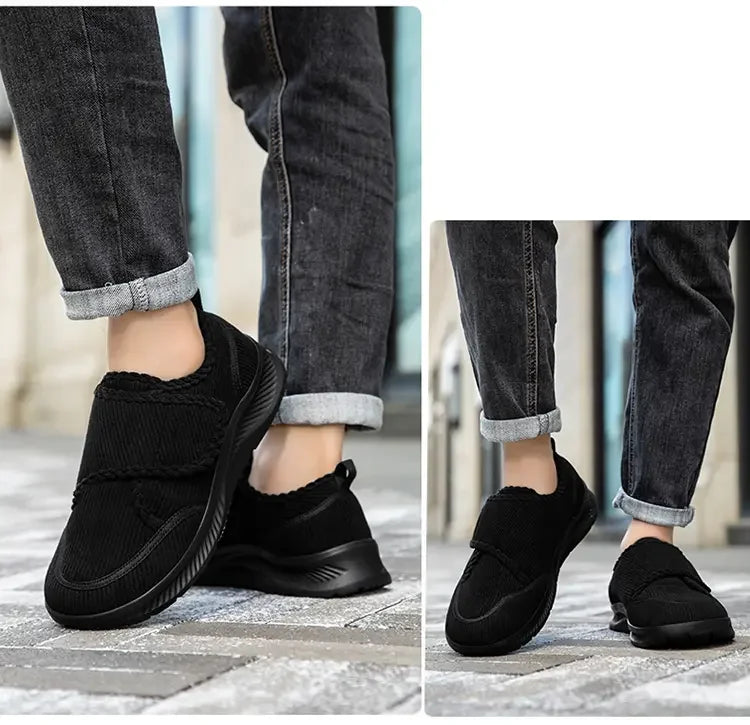 Wide Footed Shoes Winter Suede Casual Shoes Men Anti Slip Sole Loafers Women Minimalist Style Snow Comfortable Thick Soled Shoes