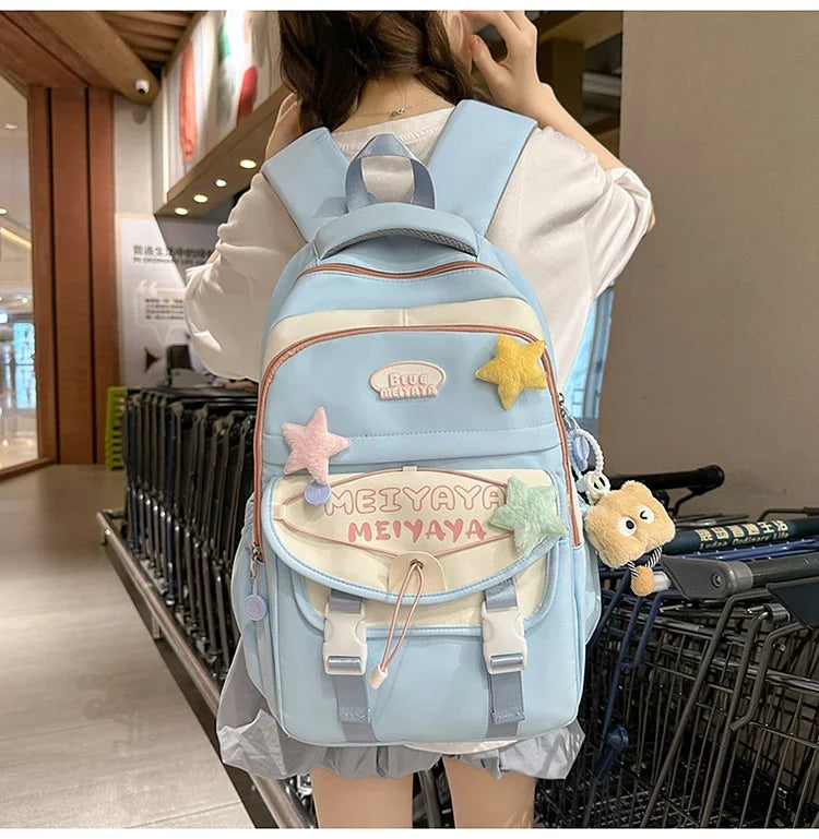 School Bags For Girls Japanese Style Kawaii For Large New Nylon Shoulder Bag Backpack School Set For Kinder Girl Kids Schoolbags