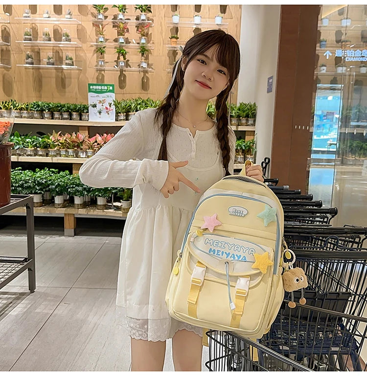 School Bags For Girls Japanese Style Kawaii For Large New Nylon Shoulder Bag Backpack School Set For Kinder Girl Kids Schoolbags