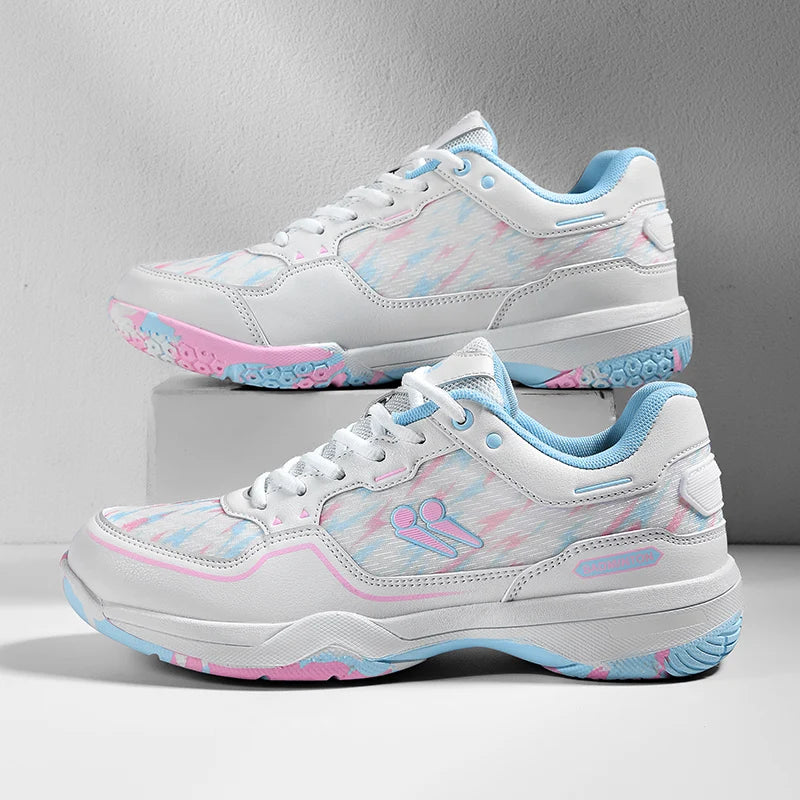Men and Women Blue Athletic Shoes with Anti-Slip Sole for Indoor and Outdoor Sports High-quality Badminton Trainers for Student