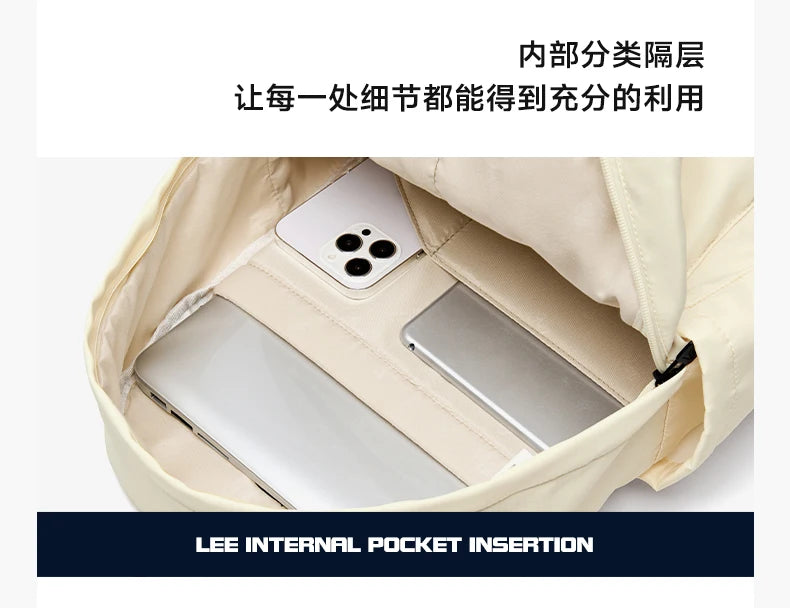 LEE Unisex Large Capacity Laptop School Bag for Women Man Leisure Oxford Waterproof Travel Backpack Candy Color Bookbag Trip