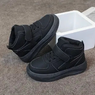 Children's Sneakers Autumn Winter Boys Sport Shoes Girls Warm Cotton Lined Casual Shoes White Student Shoes Teen Running Flats