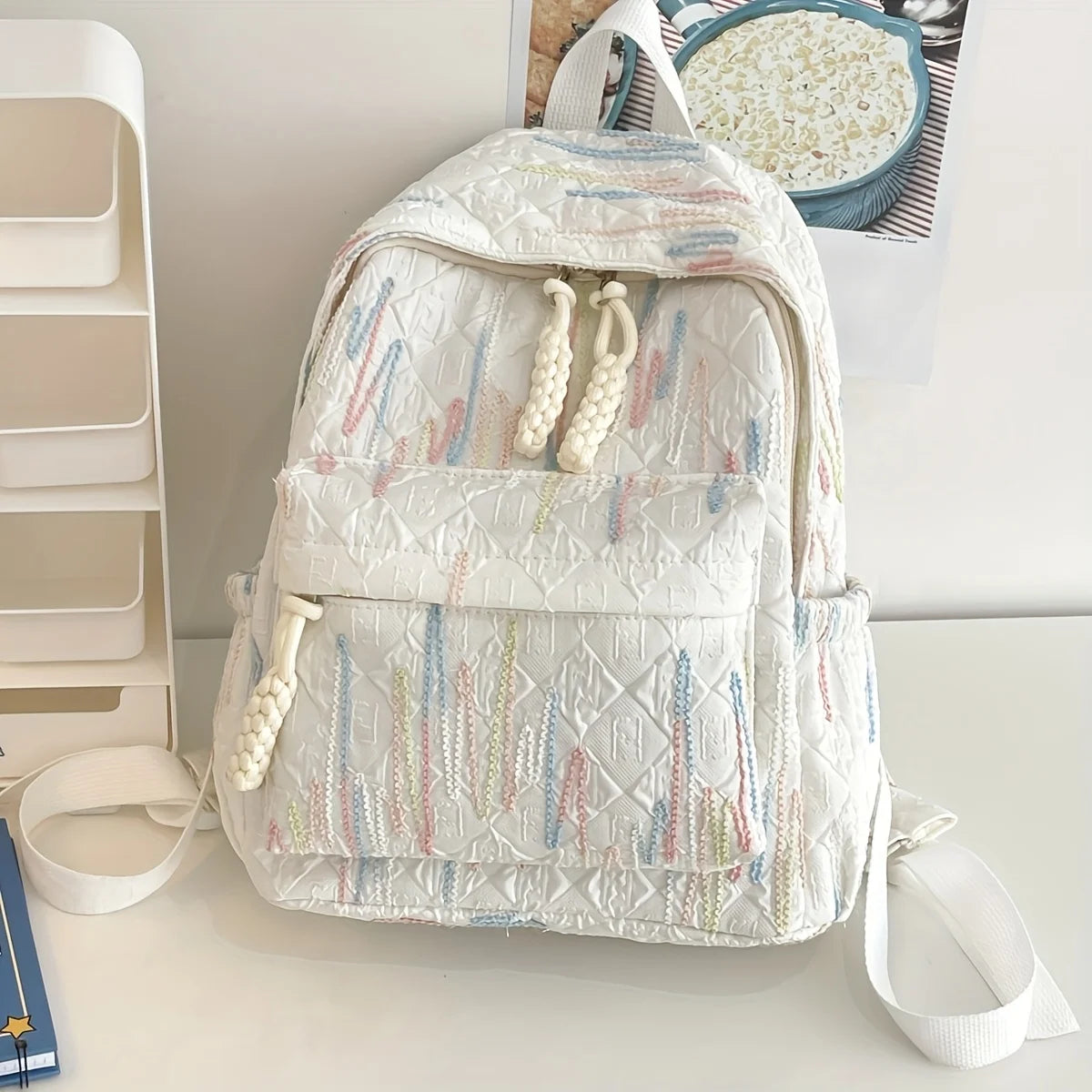 One lady fashion backpack made of nylon, suitable for students and college students