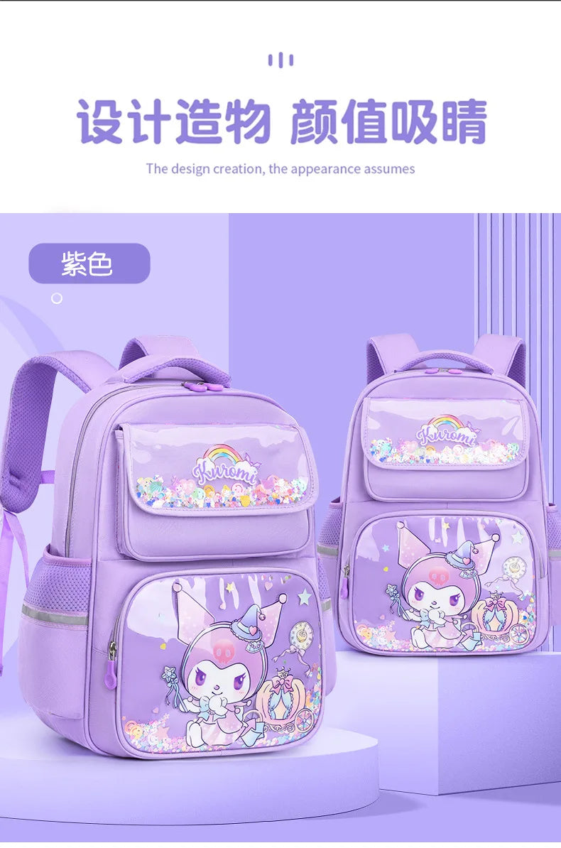 Pupil Schoolbag Backpack Lightweight Student Large Capacity Children's Cartoon Bags Cinnamoroll Sanrio Kuromi My Melody Child