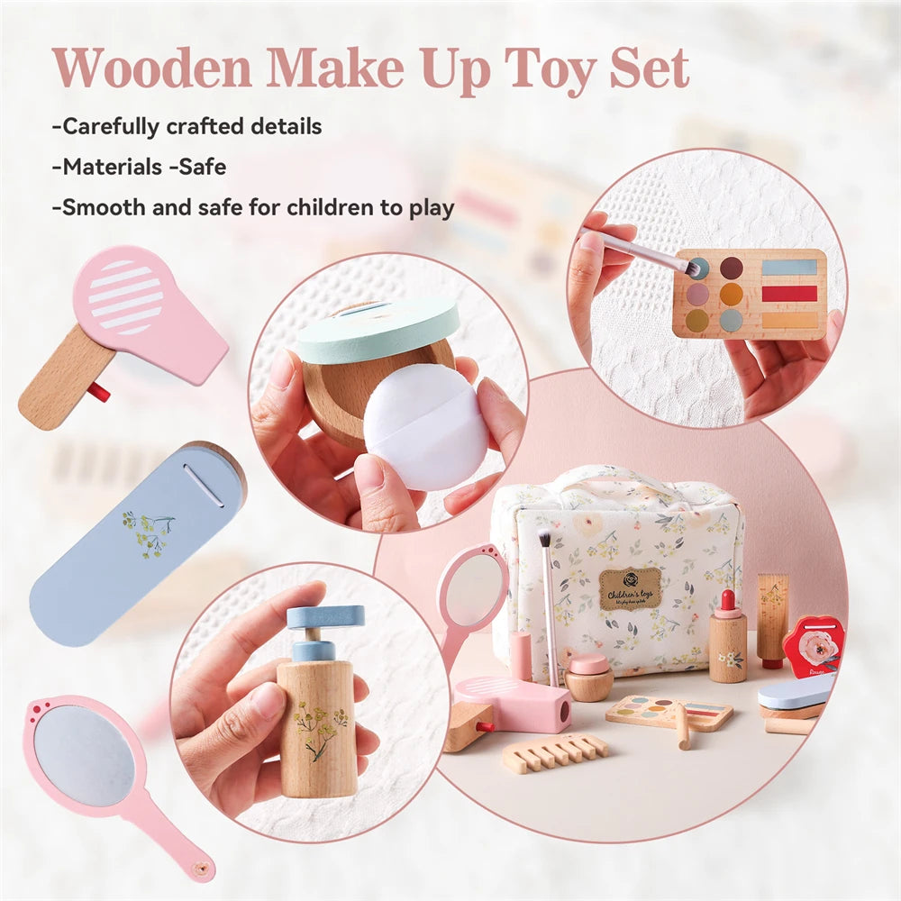 Silicone Baby Makeup Toys Set Simulation Pretend Cosmetics Toys Girls Playing House Game Children Early Education Montessori Toy