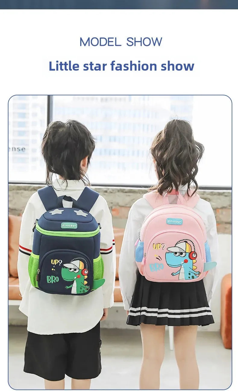 New Cartoon Dinosaur Kindergarten Backpack Spine Protection Lightweight School Bag for Primary School Children