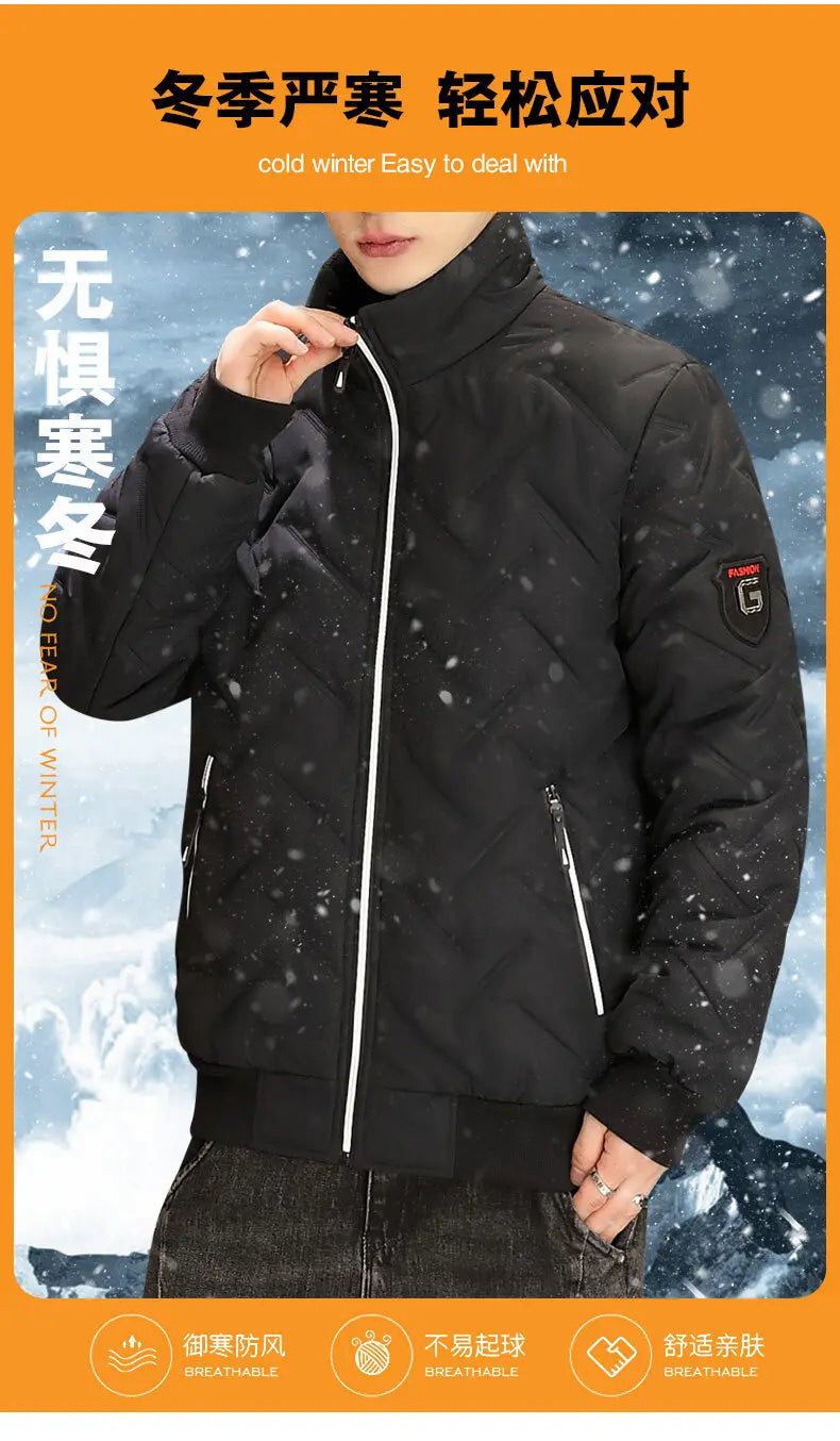 New 2026 Autumn Winter Jacket Men Cotton Padded Jacket Korean Streetwear Casual Jacket Men Fashion Clothing Male Warm Coats 5XL