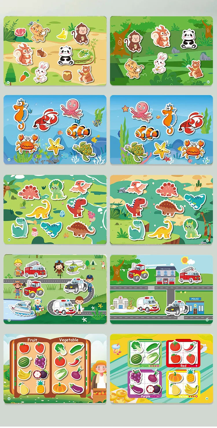 Montessori Baby Busy book My First Quiet Book Paste Early Learning Education Toy Children Toy Matching Montessori Toys for Baby