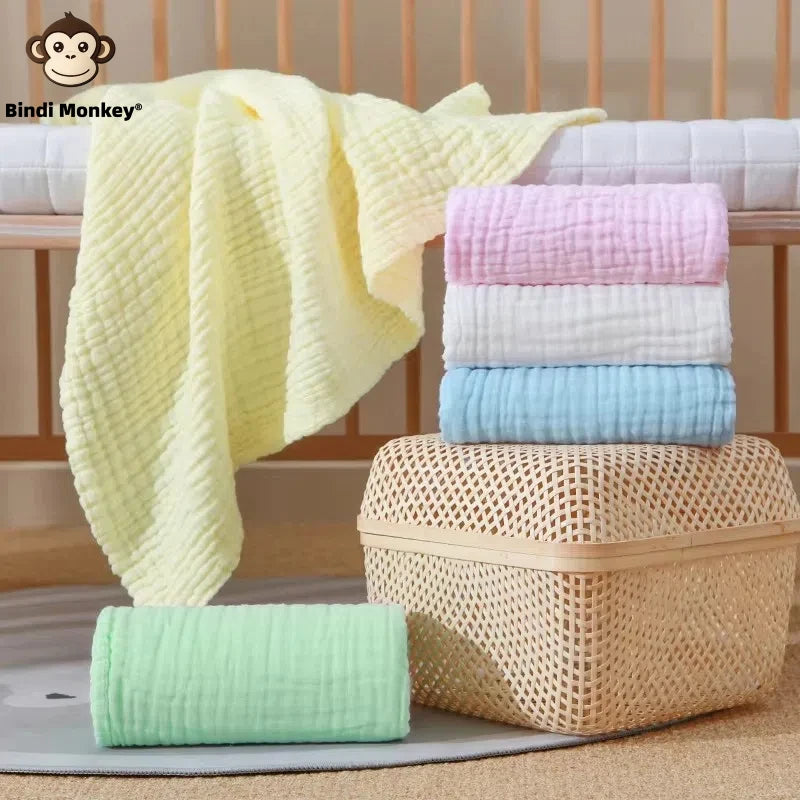Six Layers of Pure Cotton Gauze Solid Color Bath Towel Soft Skin Absorbent 85*85cm