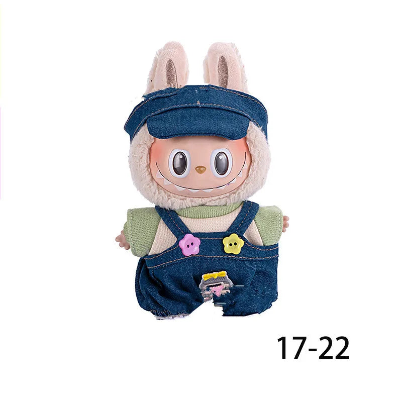 Doll Clothes for labubu outfit Plush doll clothes Macaron Cute Clothing DIY Kid Gift Dog Clothes Hair accessories v1 v2 clothes