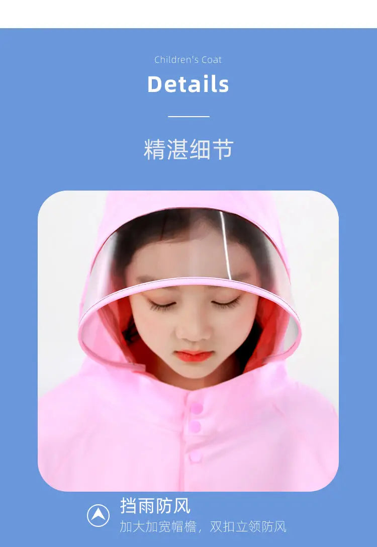 Sanrio Kuromi My melody Pochacco children's raincoat with school bag cute boys and girls kindergarten fashion student rain gear