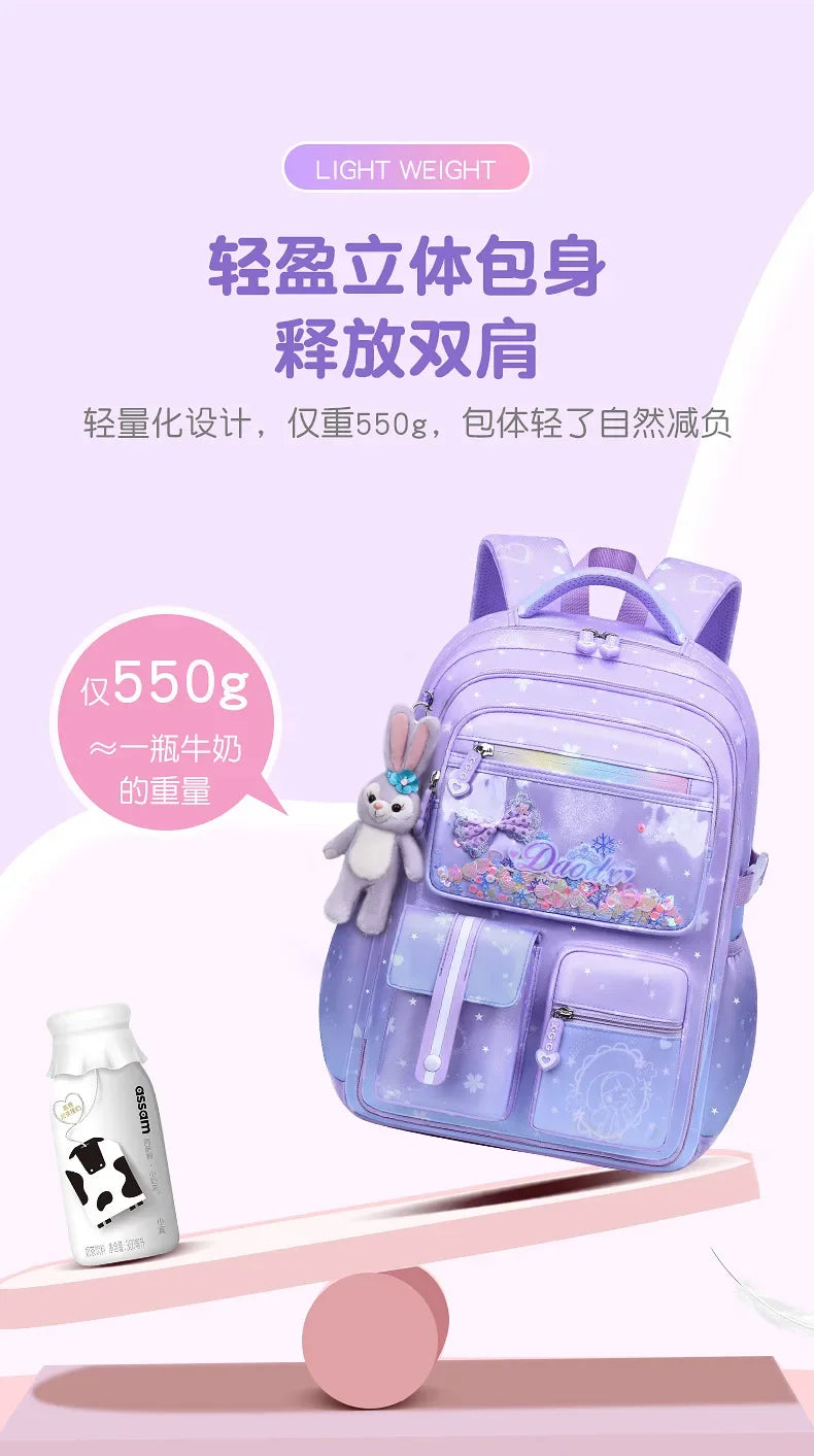 2025- Primary School Girls' Schoolbag Kawaii Lightweight Children's Bag Waterproof Bags Colorful Travel Backpack Mochilas Gifts