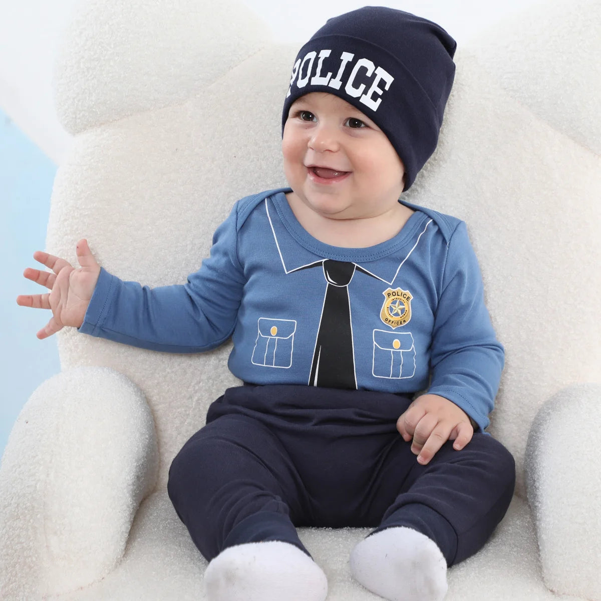 Baby Boys Costume Newborn Halloween Carnival Fancy Dress Outfit Infant Firefighter Police Chef Doctor Pilot Cosplay Clothing Set