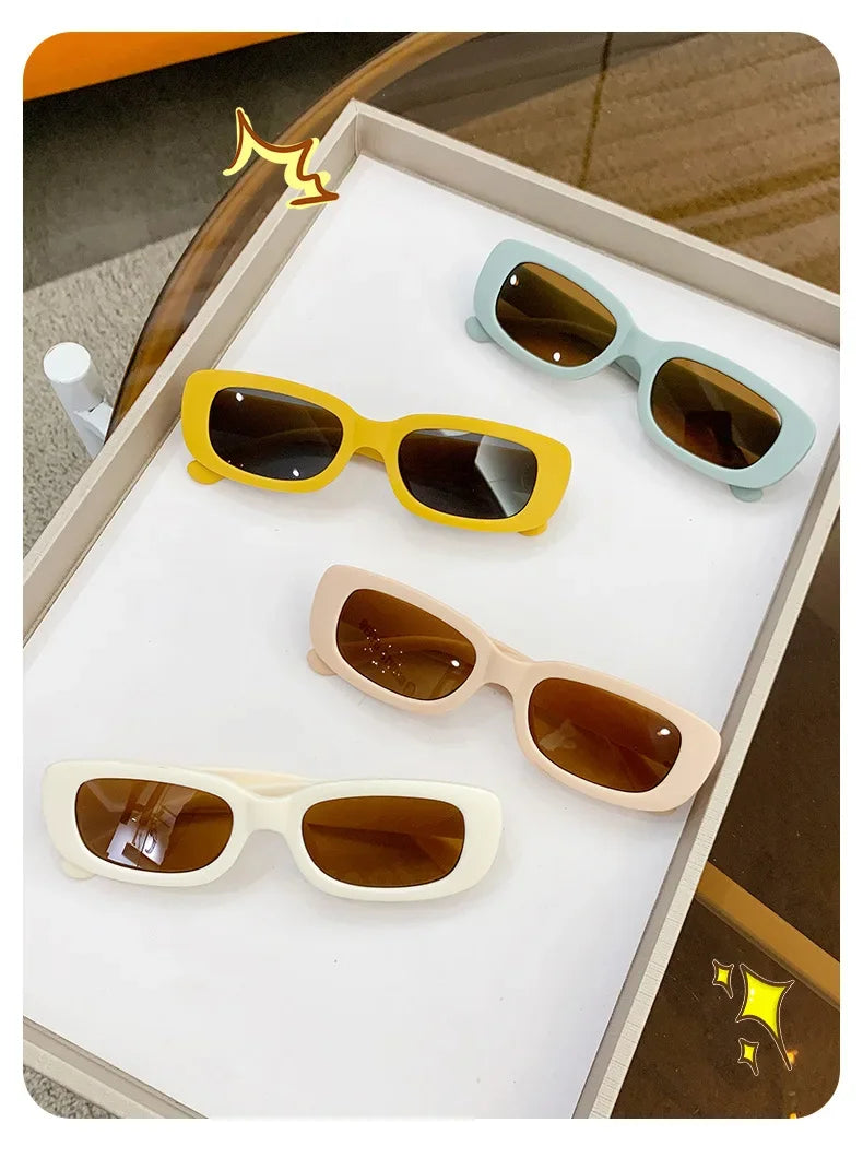New Trend Children's Fashion Sunglasses Travel Summer Beach Outdoor UV400 Shades Retro Baby Girl Boy Small Rectangular Eyewear