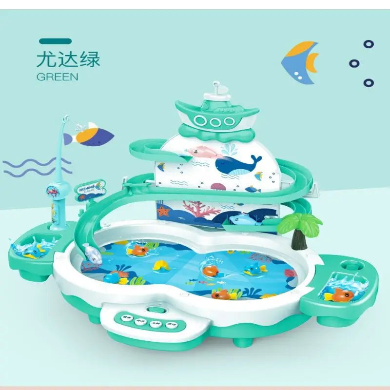 Children's electric fishing toy multi-functional track magnetic levitation music baby education early parent-child interaction