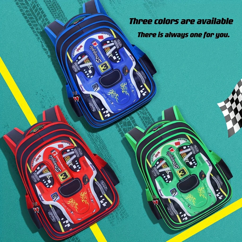 Waterproof Lightweight 3D Car Backpack Kindergarten Kid Preschool Backpack Young Children Boy Girl SchoolBag Primary Red Blue