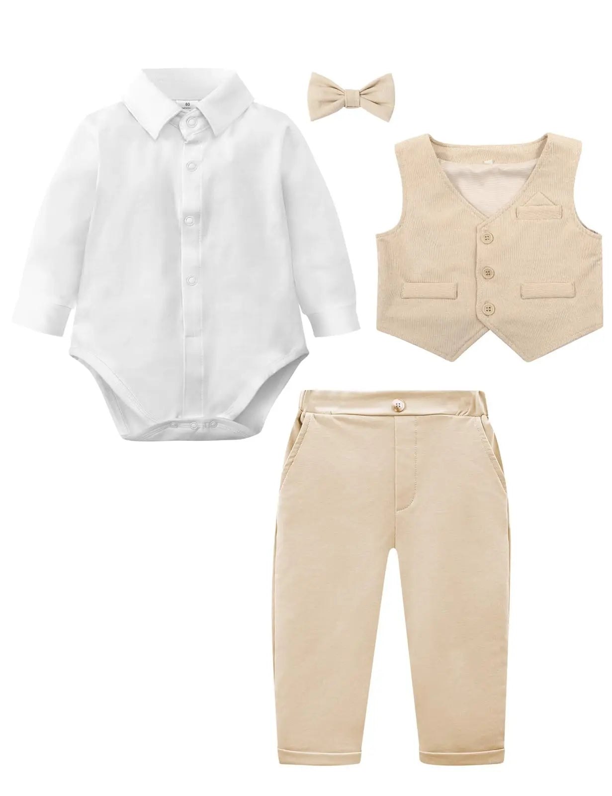 Baby Boys Suit Infant Formal Outfit Wedding 1st Birthday Dress Outfits Newborn Bodysuit Vest  Pants Gentleman Clothes Sets