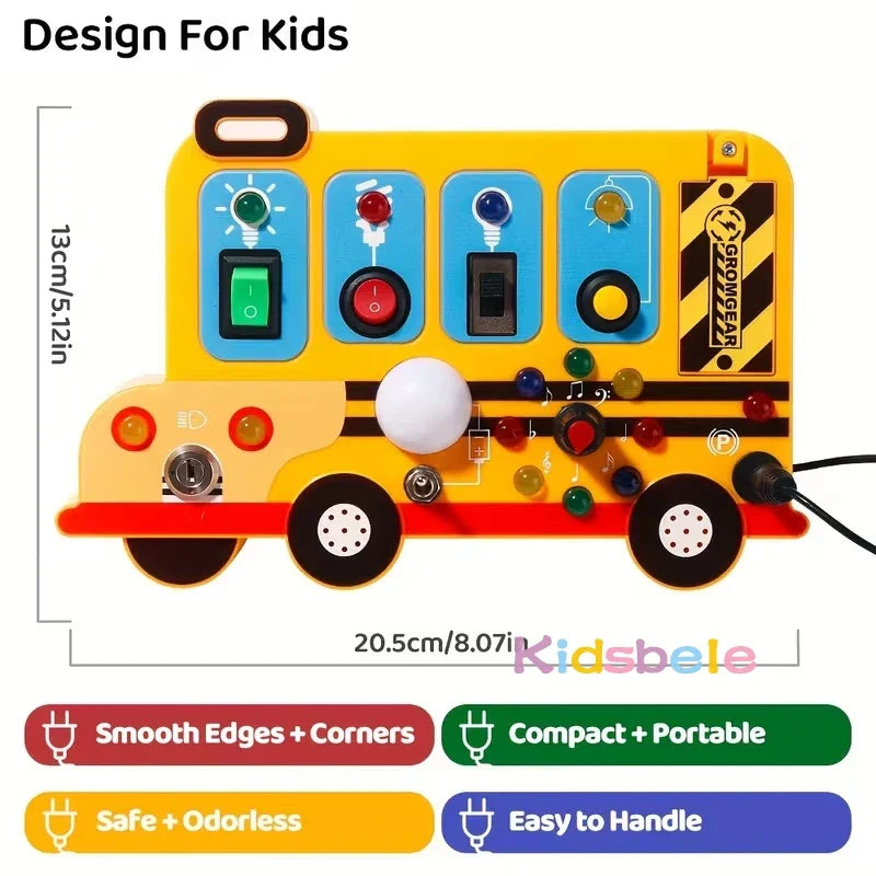 Educational Busy Board Toy for Toddlers,  Montessori Sensory Play Board for Fine Motor Skills and Brain Development