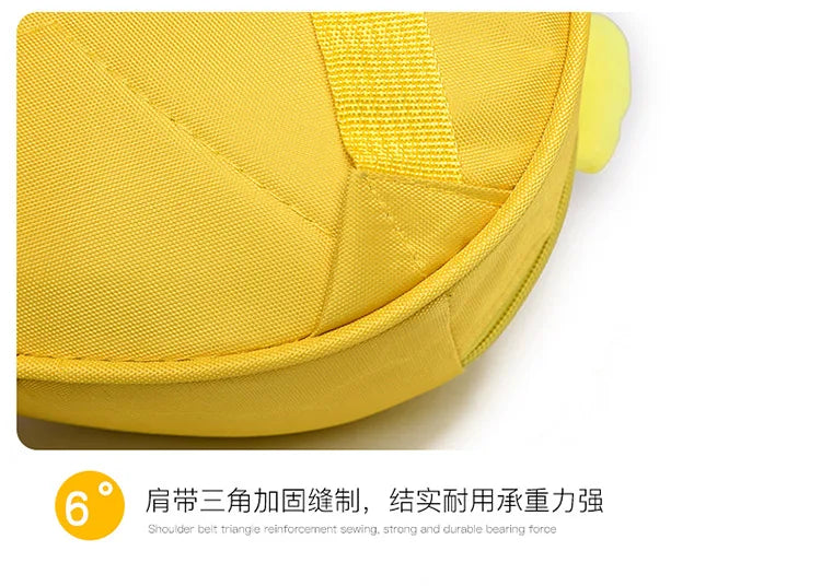 Kindergarten cartoon backpack children aged 1-3 boys girls with double shoulder anti loss backpack cute little chicken hard shel
