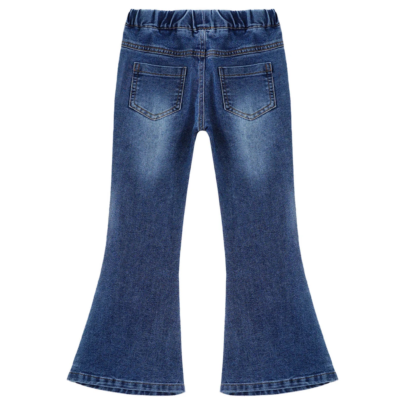Kids Cowgirl Cute Flare Bootcut Jeans Bell Bottoms Slim Fit Jeans for Girls Casual Denim Long Pants Trousers Streetwear Pants