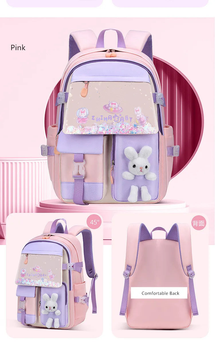 cute school backpack girls schoolbag waterproof book bag student backpack with many pockets elementary school bags for children