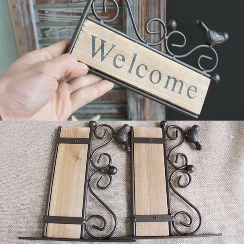 Doorplate Welcome Home Decor Retro Hanging Ornament Wooden Signs Door Decoration Aesthetic Outdoor Nursery Decor